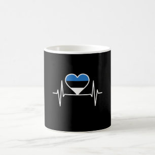 Mug Estonie Heartbeat Estonie Drapeau