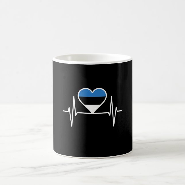 Mug Estonie Heartbeat Estonie Drapeau (Centre)