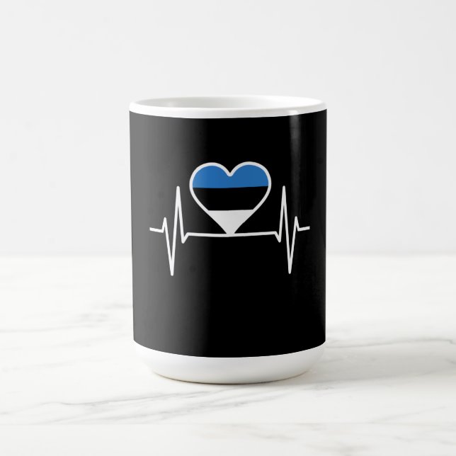 Mug Estonie Heartbeat Estonie Drapeau (Centre)
