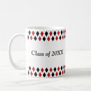 Mug Et noir classe personnalisée par Jacquard rouge de