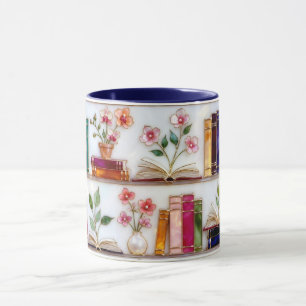 Mug Étagère Fleurie de Style Vitrail