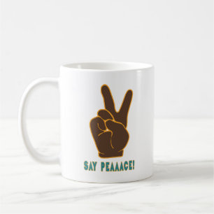 Mug Étaler la paix pas la peur Signe main