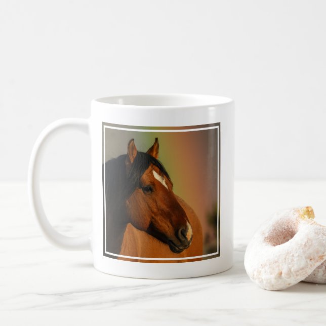 Mug Étalon sauvage, Lumière dorée et Arc-en-ciel (Avec donut)