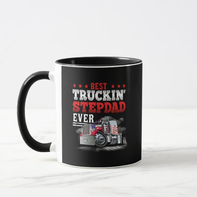 Mug Étape Papa Trucker FD Noir (Gauche)
