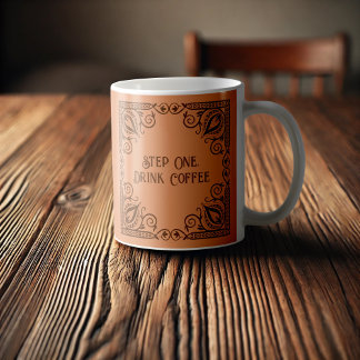 Mug Étape Un Boire Café Lotus & Vines Décoratif