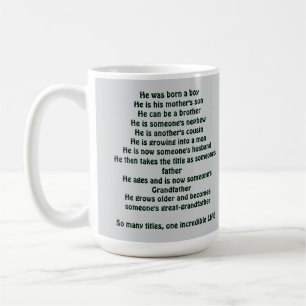 Mug “Étapes de la vie d'un homme”