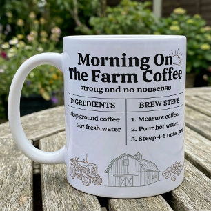 Mug Étapes de préparation du café à la ferme le matin