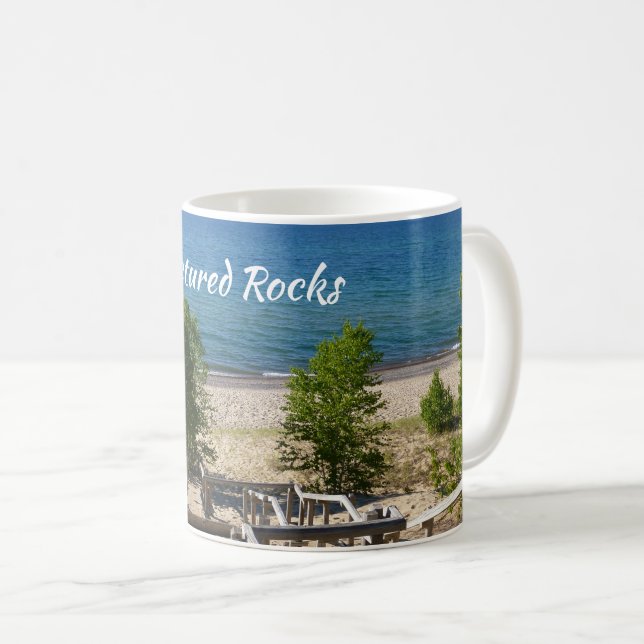 Mug Etapes vers la plage de Twelvemile, rochers photog (Devant droit)