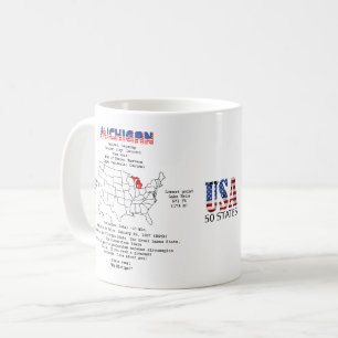 Mug État américain du Michigan sur une carte et des in
