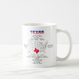 Mug État américain du Texas sur une carte et des infor
