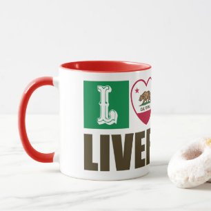 Mug Etat de Californie Drapeau Coeur Livermore