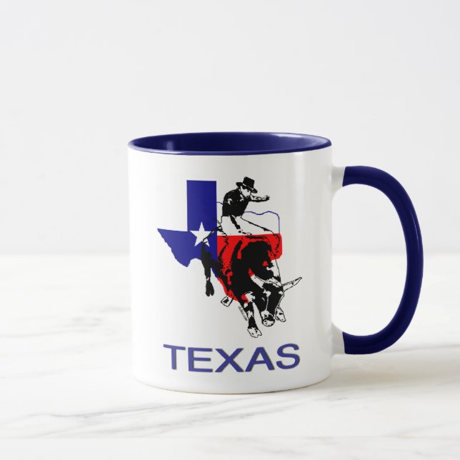 Mug État de cavalier de Taureau de rodéo du Texas (Droite)