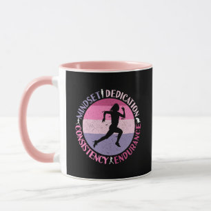 Mug État d'esprit de course - Citation d'endurance de 