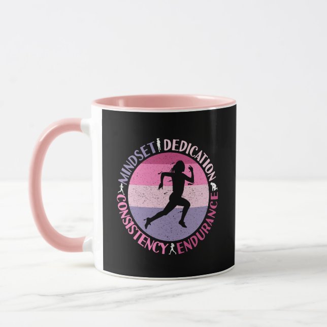 Mug État d'esprit de course - Citation d'endurance de  (Gauche)