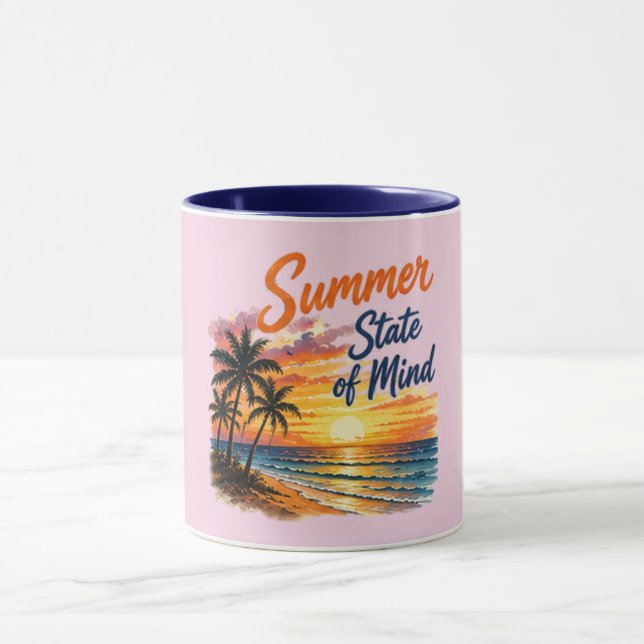 Mug État d'esprit d'été | Vibes de plage branchées  (Centre)
