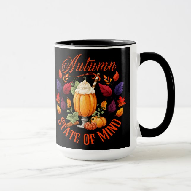 Mug État D'Esprit Noir Automne (Droite)