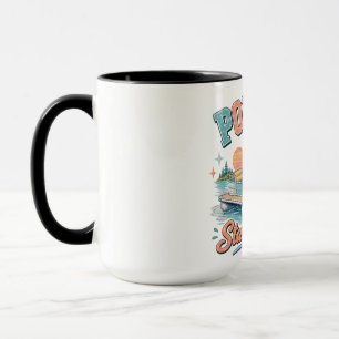 Mug État d'esprit Pontoon Lake Life Coucher de soleil