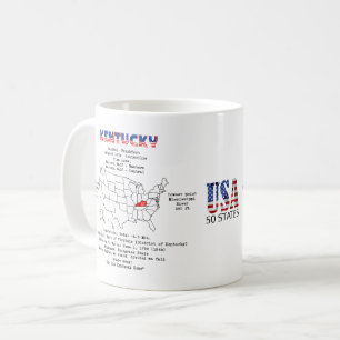 Mug État du Kentucky American sur une carte et des inf