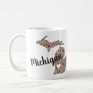 Mug État Du Michigan Poppies Motif Floral