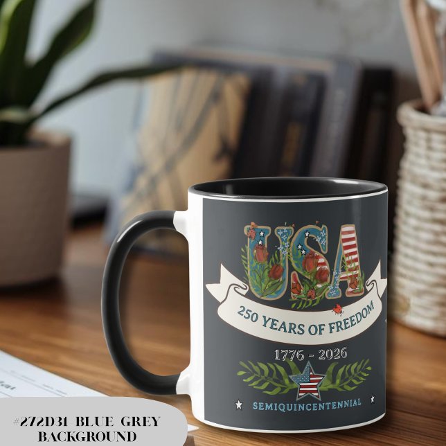 Mug États-Unis 250 Ans de Liberté Couleur de Fond Pers (US 250 Years of Freedom Custom Background Color Mug)