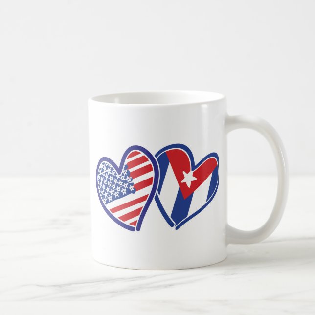 Mug États-Unis CUBA - Coeurs du drapeau (Droite)