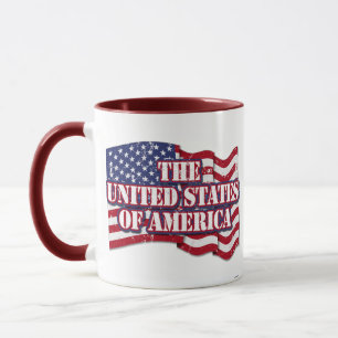 Mug États-Unis d'Amérique avec drapeau en détresse