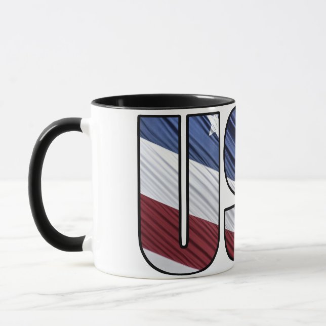 Mug États-Unis en rouge blanc et bleu drapeau patrioti (Gauche)