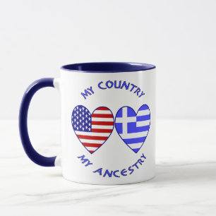 Mug Etats-Unis / Grèce Pays Ancêtre
