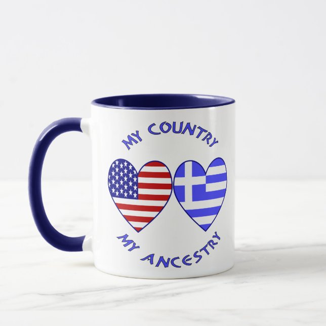 Mug Etats-Unis / Grèce Pays Ancêtre (Gauche)