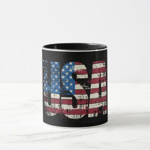 Mug Etats-Unis gruner la conception de texte avec drap
