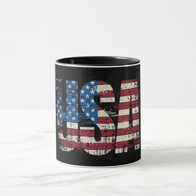 Mug Etats-Unis gruner la conception de texte avec drap (Centre)