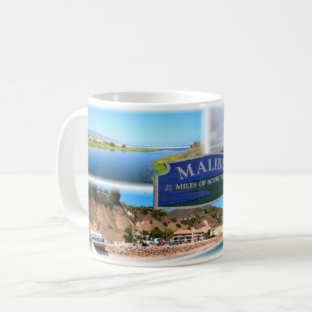 Mug États-Unis Los Angeles - Malibu - Lagune - Jetée - (Devant gauche)