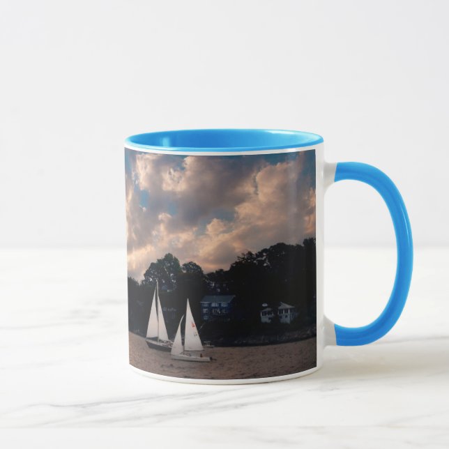 Mug États-Unis, Massachusetts. Voile au coucher du sol (Droite)