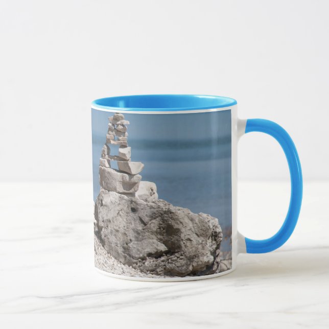 Mug États-Unis, Michigan. Tours de pierre sur la plage (Droite)