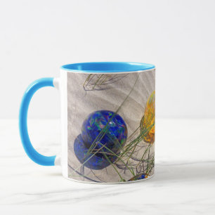 Mug États-Unis, Oregon. Flotteurs en verre colorés sur