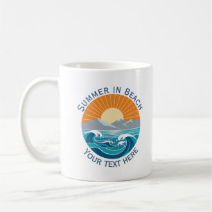 Mug Été à la plage Rétro Coucher de soleil côtier Amou