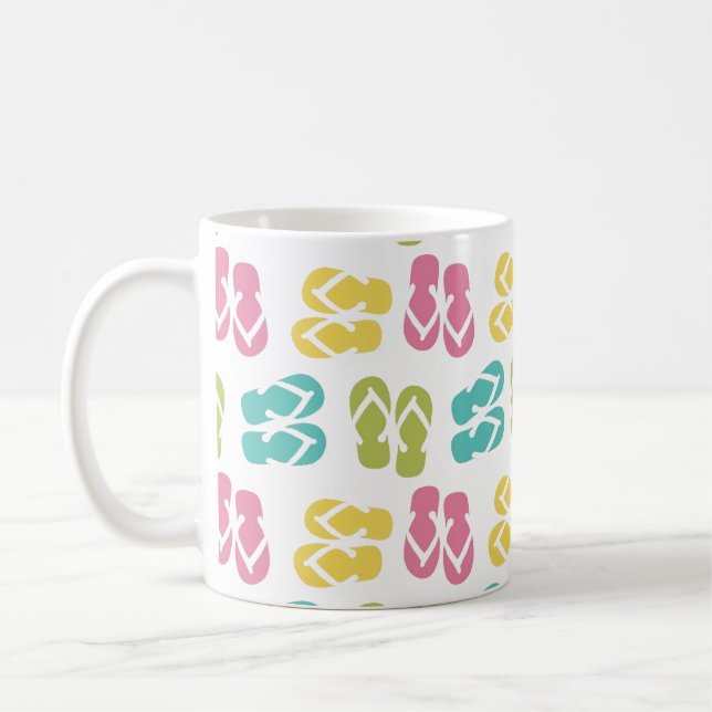 Mug Été amusant pastel flip flop sandpper sandpper mot (Gauche)