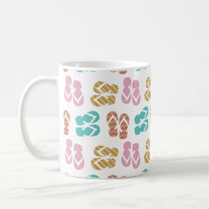 Mug Été amusant pastel flip flop sandpper sandpper mot