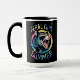 Mug Été de fille sauvage Opossum Tie Dye Raton laveur