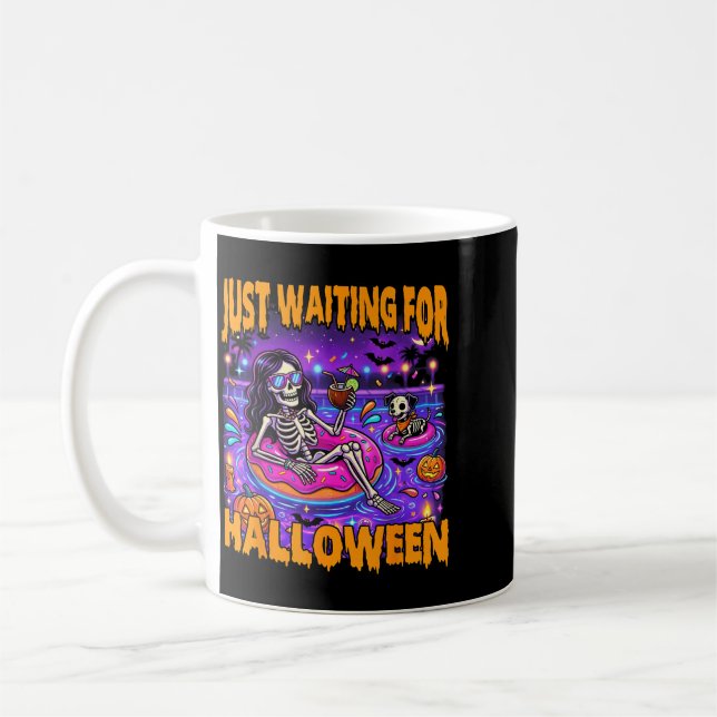 Mug Été effrayant squelette drôle en attente d'Hallowe (Gauche)