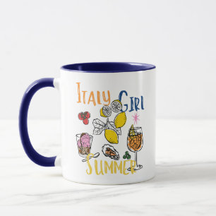 Mug Été Fille Italie Méditerranée Citron Gelato Café