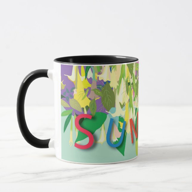 Mug été fleurs tropicales (Gauche)