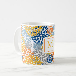 Mug Été Floral Abstrait Couleurs lumineuses Monogrammé