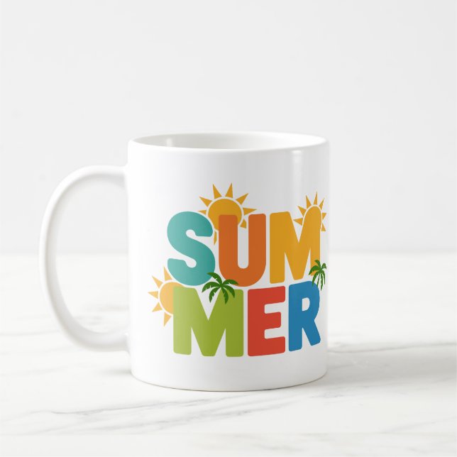 Mug ÉTÉ Split Pop - Vibes tropicales colorées (Gauche)