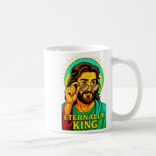 Mug Eternellement Roi Cool Jésus Christian Anime Manga (Droite)