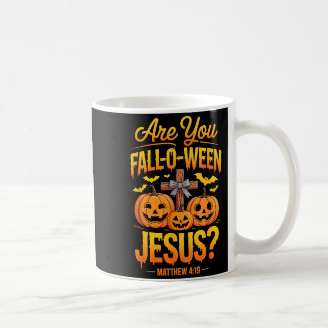 Mug Êtes-vous Fall-o-ween Jésus Matthieu 4_19 Hallowee (Droite)