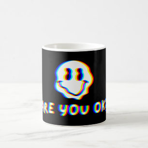 Mug Êtes-vous Ok? Aesthetic Vaporwave Glitch Face Sour
