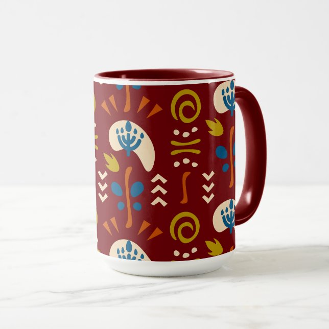 Mug Ethnic Folk Floral Pattern (Devant droit)