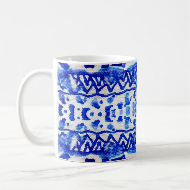 Mug Ethnic Indigo Arrow Native Motifs (Gauche)