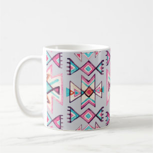 Mug Ethnique géométrique, aquarelle motif tribal.